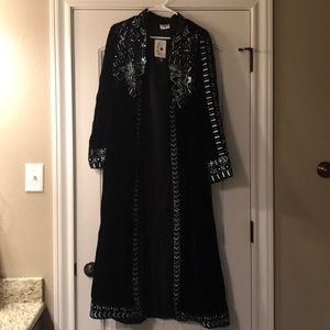 Long black velvet duster by Crazy Train.